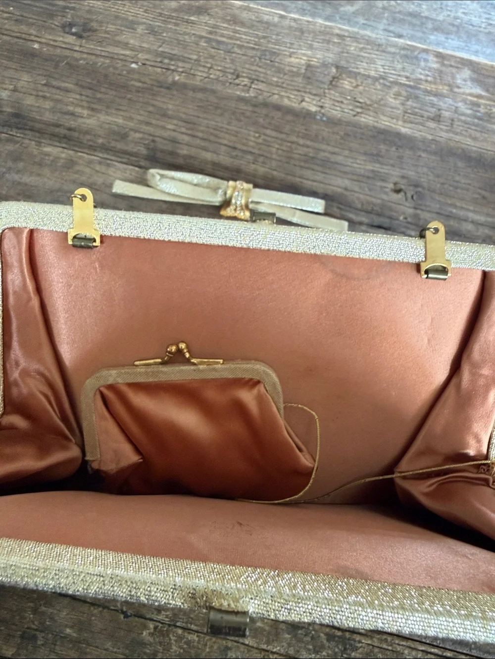 Vintage Gold Evening Chain-Handle Clutch Bag